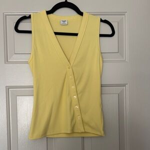 Abercrombie & Fitch Yellow Asymmetrical Button-Through Top
